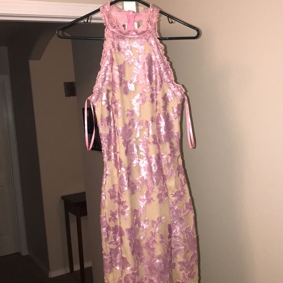 Tan and pink sequin dress - Picture 2 of 3